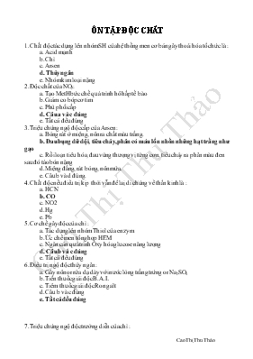 Ôn tập độc chất
